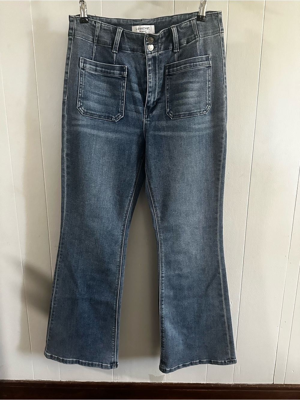 Lovervet Women's Flare Jeans - Mid Wash Blue